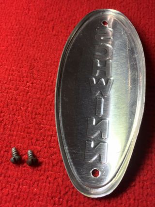 Vintage Schwinn Bicycle Collegiate Front Frame Replacement Emblem With 2 Screws 7