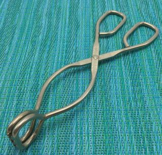 Vtg Vaughan Chicago Stainless Kitchen Tongs 7 3/4 " Patent Applied For Usa