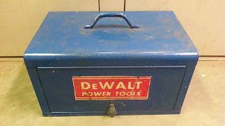 Vintage Metal Dewalt Power Case Box Empty Case Only 18 " X 11 1/2 " X 9 3/4 " Tall.