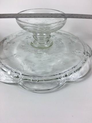 VINTAGE PRESSED GLASS PEDESTAL CAKE STAND WITH DOME COVER 6