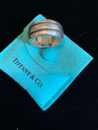 Vintage Tiffany & Co Sterling Silver Roman Numerals Atlas Ring Size 6,  1995