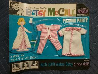 Vintage Betsy Mccall 8 " Outfit Clothes Pajama Party In Pack