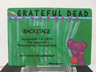 Vintage Grateful Dead Backstage Pass 9 - 14 - 1993 The Spectrum Phil