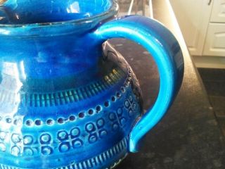 60s 70s Vintage Bitossi Aldo Londi Rimini Blue Pottery Jug 2