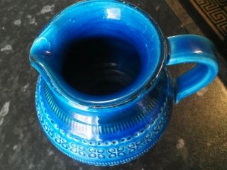 60s 70s Vintage Bitossi Aldo Londi Rimini Blue Pottery Jug 3