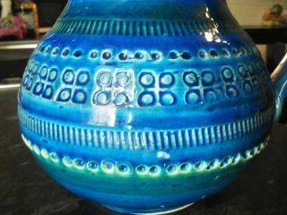 60s 70s Vintage Bitossi Aldo Londi Rimini Blue Pottery Jug 4