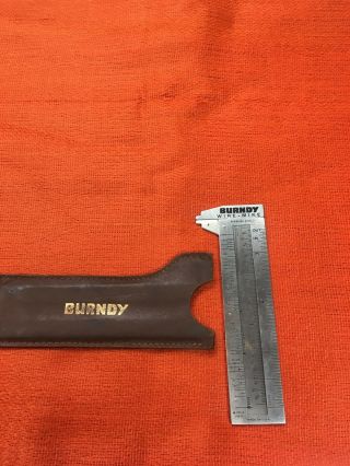 1954 Burndy Wire Mike Pocket Caliper AWG Gauge Tool Sleeve Case Hand Measure Vtg 3