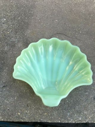 Vintage Fire King Green Jadeite Clam Shell Candy Dish