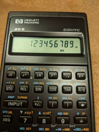 Vintage HP 20S Scientific Calculator 1987 Hewlett Packard 8