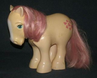 Vintage My Pretty Pony Peachy Pink Hearts 1984 Horse Hasbro Read Little
