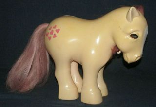 Vintage My Pretty Pony Peachy Pink Hearts 1984 Horse Hasbro READ Little 3