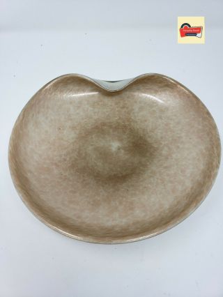Vintage Murano Fratelli Toso Hand Blown Art Glass Bowl Cream Copper Gold Swirl