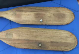 36” Wooden Canoe Oars Paddles - Vintage Wood Set 2 - Painted Ducks 5