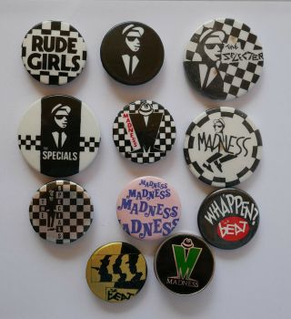 11 Vintage Late 1970s Early 1980s Badges Specials Madness Two Tone The Beat Ska
