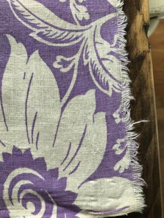 Vintage Feedsack Purple Floral Feed Sack Quilt Sewing Fabric 2