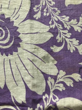 Vintage Feedsack Purple Floral Feed Sack Quilt Sewing Fabric 3