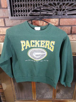 Vintage Green Bay Packers Nfl Football Crewneck Sweatshirt Youth Size Medium