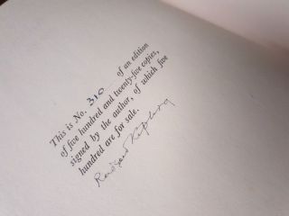 Rudyard Kipling Limited,  Signed,  First Edition of Poems,  London,  Macmillan 1929 5