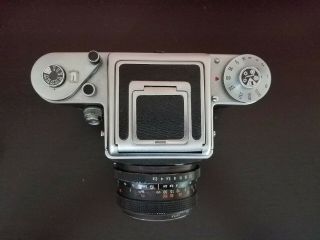 Pentacon Six 6 TL Film Camera w/ Carl Zeiss f2.  8/80mm lens,  lens cap,  EX TEST 3
