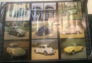 Vintage “the Origin & Evolution Of The Vw Beetle” Poster 1985