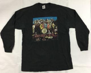 Vintage Beatles Sargent Sgt Peppers Long Sleeve Shirt 1997 Apple Men’s Large