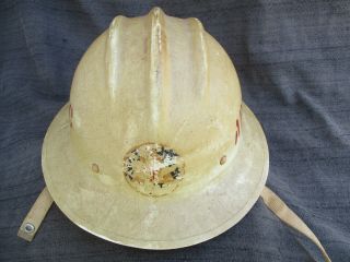 Vintage Fiberglass E.  D.  Bullard Hard Hat Hard Boiled Helmet W Liner