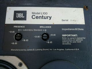JBL L100 CENTURY Loudspeakers 5