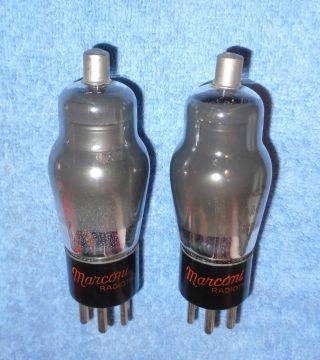 2 NOS Marconi 1A6 Radio Vacuum Tubes - Vintage Pentagrid Converter Mixers 2