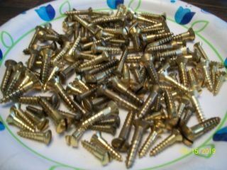 130 - Vintage Solid Brass Wood Screws With The Oval Slot Head,  1/2 " - 7/8 ",  \1