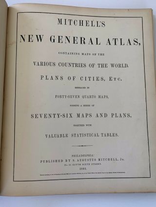 Mitchell ' s General Atlas Published in 1860 11