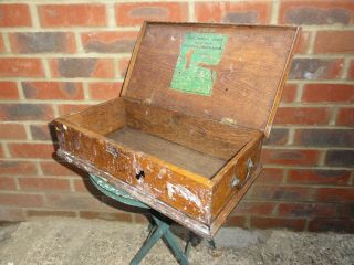 Small Vintage ANTIQUE Gentleman ' s Chest Tool Box Oak Props Display Project 2