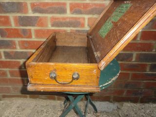 Small Vintage ANTIQUE Gentleman ' s Chest Tool Box Oak Props Display Project 3