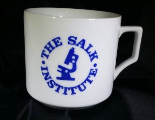 Rare Vintage The (jonas) Salk Institute Coffee Mug Cup Microscope