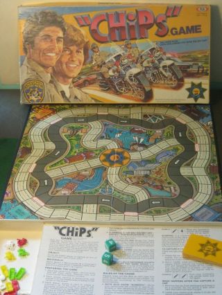 Vintage Board Game " Chips " Orig Tv Show Ideal 1981 California Motorcycle Cops