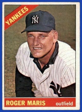 Roger Maris Vintage 1966 Topps 365 Baseball Card Ny Yankees Good Shape