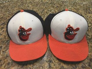 Two Baltimore Orioles Vintage Era 59fifty Authentic Fitted Hat Hats Size 8
