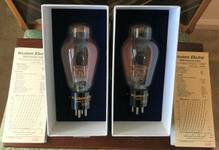 Western Electric Factory Matched 300b Tube Pair - - True Western Electric 300b Pair
