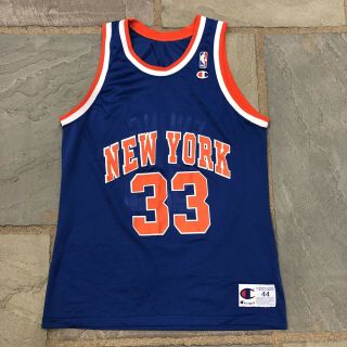 Vintage 90s Champion Nba York Knicks Jersey Mens Size 44 Patrick Ewing Vtg