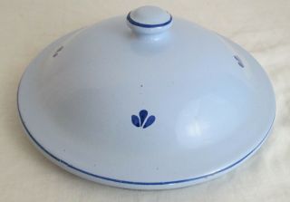 Vintage Dru Holland Enamel Porcelain Cast Iron Pot Replacement Lid Blue