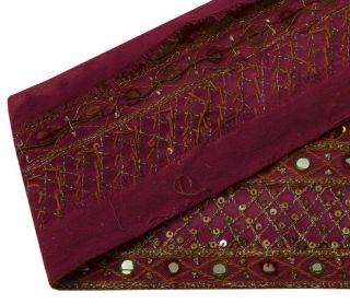 Vintage Sari Border Indian Craft Trim Hand Embroidered Mirror Work Ribbon Lace 5