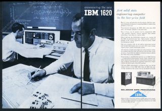 1960 Ibm 1620 Computer System Photo 2pg Vintage Print Ad