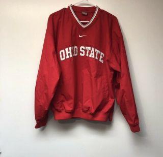 Vtg Nike Ohio State Osu Buckeyes Jacket Pullover Red Sewn Patch Men M Ec