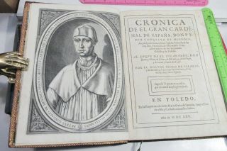 CRONICA DE EL GRAN CARDENAL DE ESPAÑA/1625/DE SALAZAR/FINE LEATHR/3 ENGRVD.  PLTS/ 3