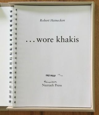Robert Heinecken: Wore Khakis.  SIGNED LIMITED EDITION Photobook,  only 20 copies 3
