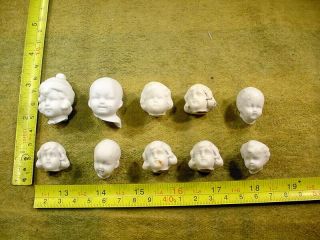 10 X Excavated Vintage Victorian Bisque Doll Head Hertwig & Co Age 1860 A.  13230