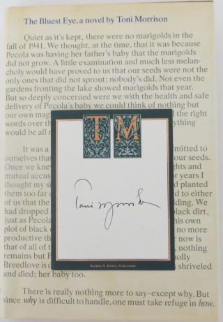 Toni Morrison The Bluest Eye Signed First Edition