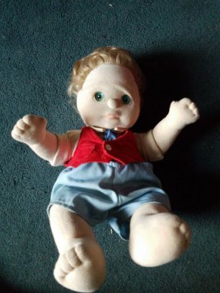 Vintage Mattel My Child Boy Doll With Outfit Blonde Hair Blue Eyes