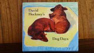 David Hockney ' s Dog Days Signed Autograped Drawing 1st HC 1998 First U.  S Edition 2