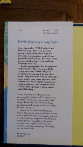 David Hockney ' s Dog Days Signed Autograped Drawing 1st HC 1998 First U.  S Edition 3