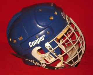 Vintage Cooper Hockey Helmet with Cage - Model SK2000M in good shape - Blue Color 2